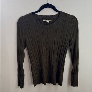 Carolyn Taylor Olive Ribbed Crewneck Sweater